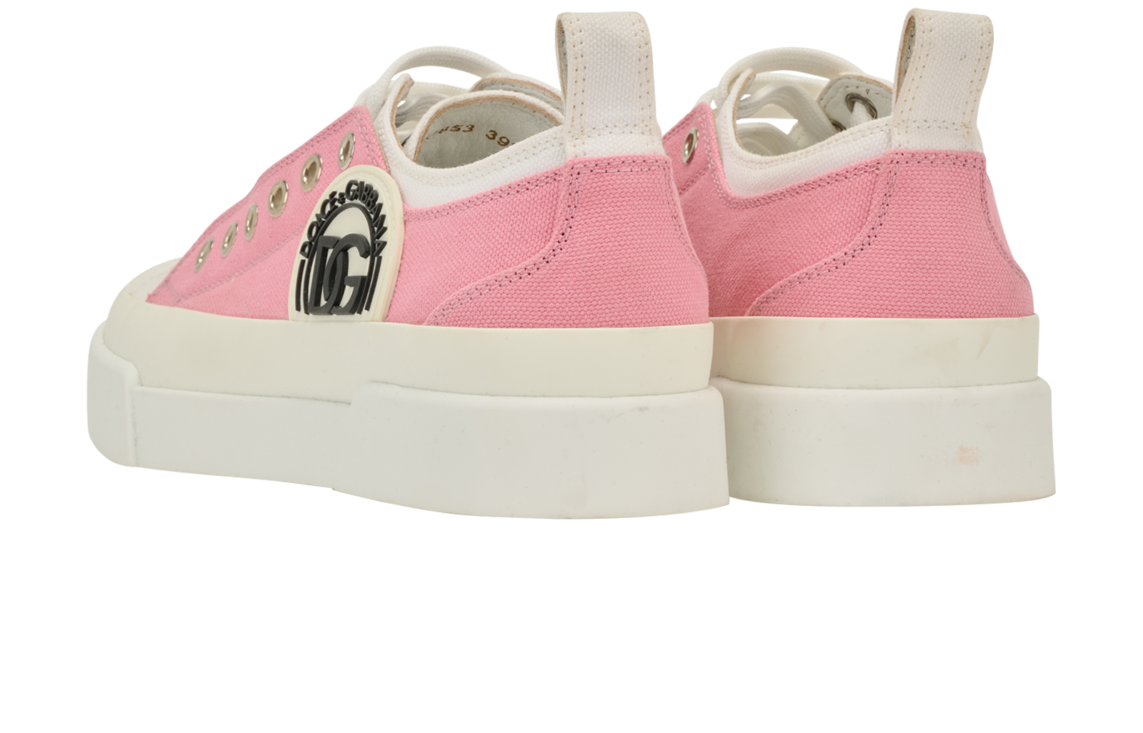 Dolce & Gabbana Portofino Trainers, &pound;150, Shoes, Pink/White, Canvas, Back view