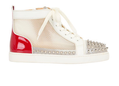 Christian Louboutin Sosoxy Spikes Sneakers, &pound;320, Shoes, White, PVC, Front view