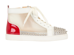 Christian Louboutin Sosoxy Spikes Sneakers, PVC, White, UK7, DB, 2*