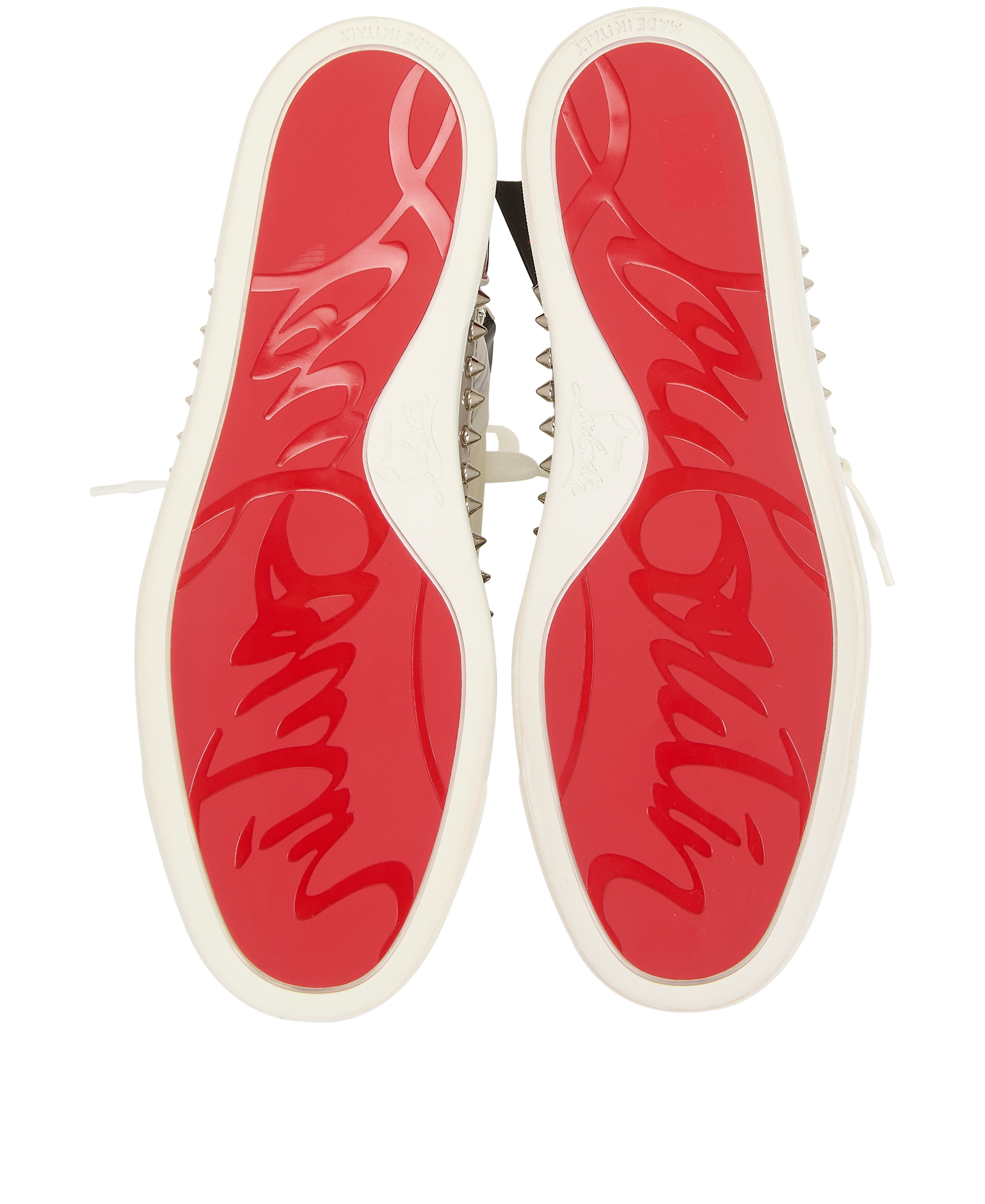 Christian Louboutin Sosoxy Spikes Sneakers, &pound;320, Shoes, White, PVC, Top view