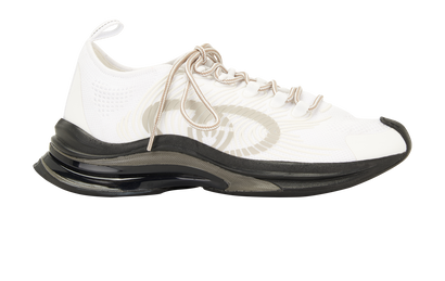 Gucci Run Low Trainers, &pound;290, Shoes, White, Fabric, Front view