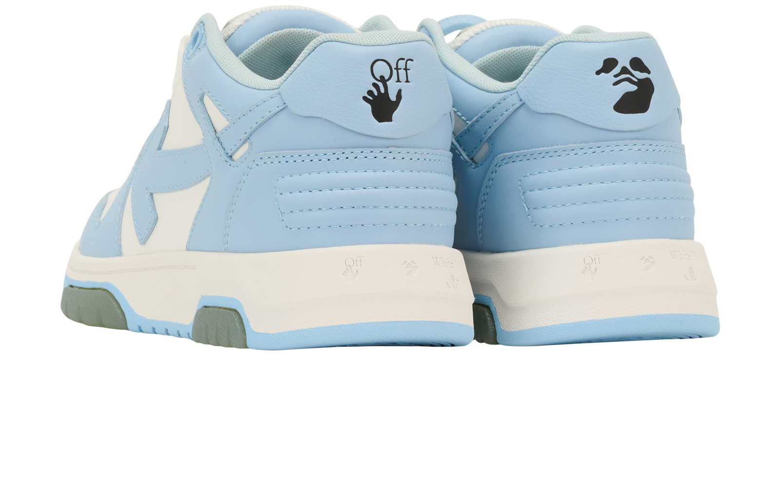 Off-White Out Of Office Trainers, &pound;150, Shoes, Blue/White, Leather, Back view