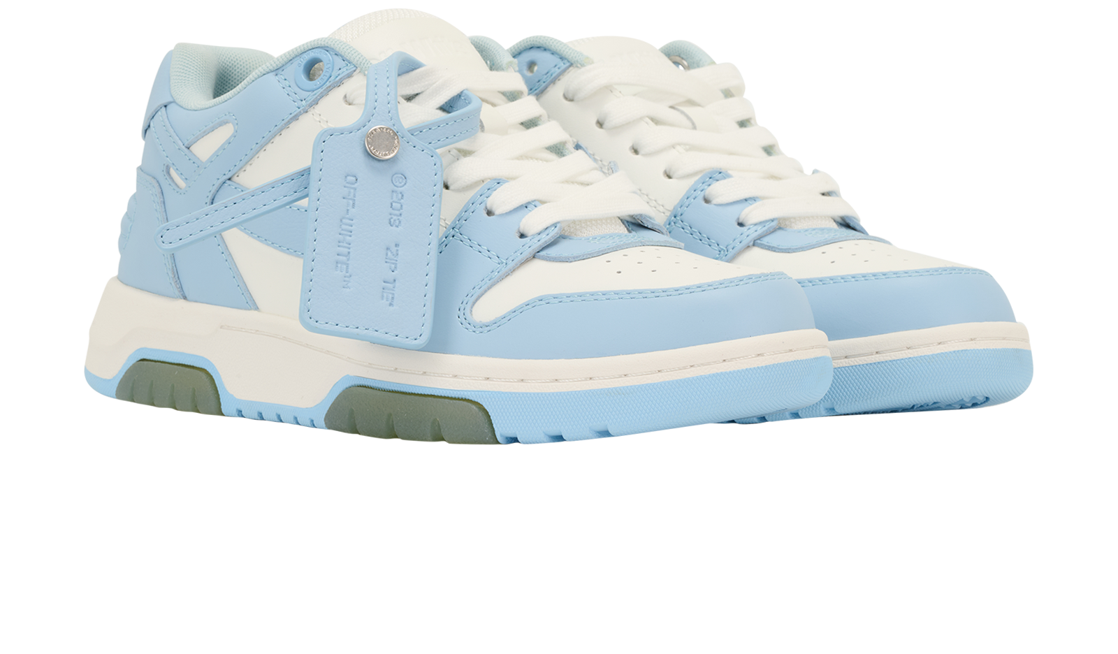 Off-White Out Of Office Trainers, &pound;150, Shoes, Blue/White, Leather, Side view