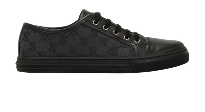 Gucci GG Miro Soft Trainers, &pound;210, Shoes, Black, Canvas, Front view