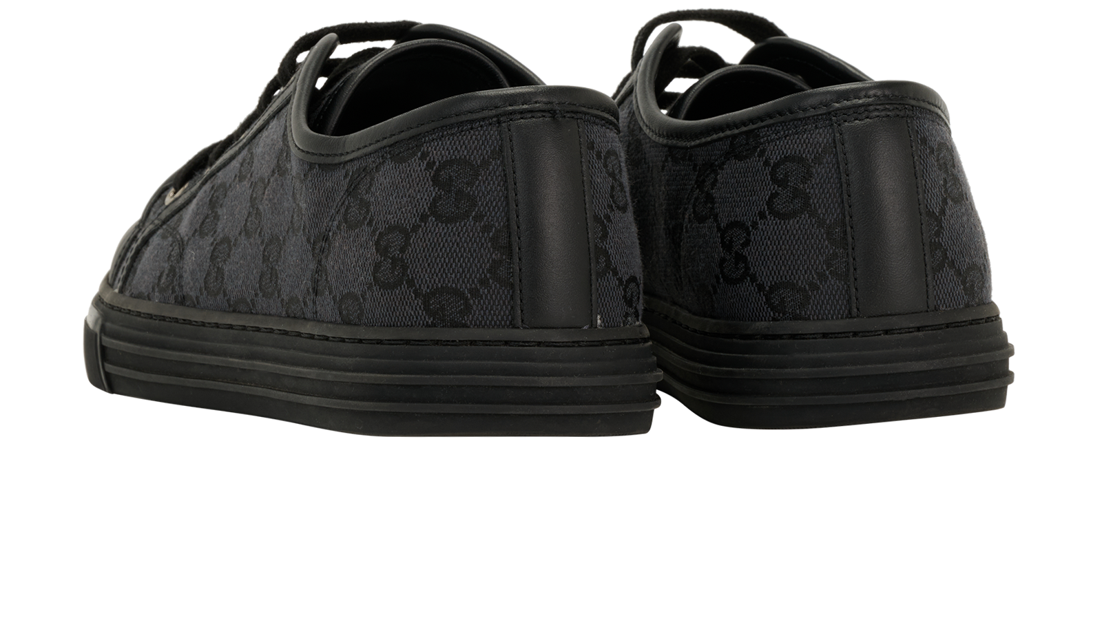 Gucci GG Miro Soft Trainers, &pound;210, Shoes, Black, Canvas, Back view