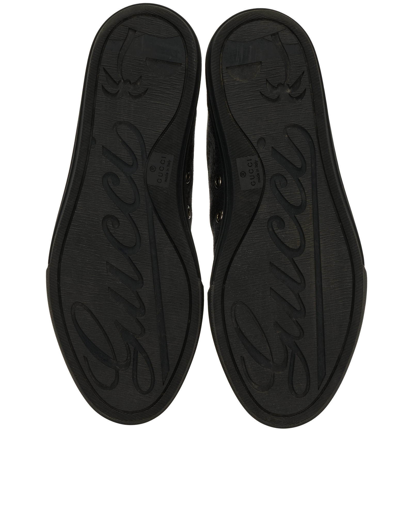 Gucci GG Miro Soft Trainers, &pound;210, Shoes, Black, Canvas, Top view