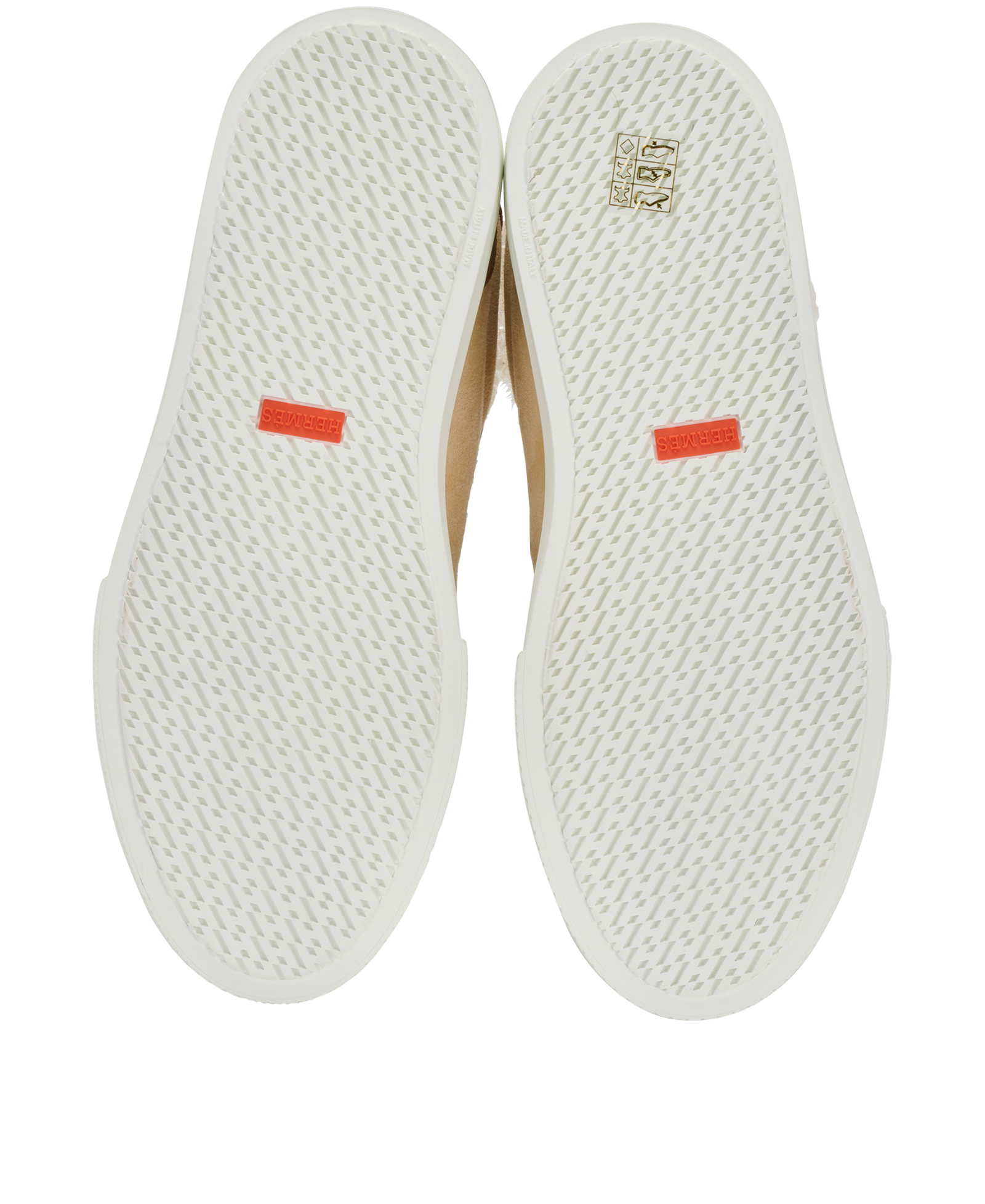 Hermes Day Trainers, &pound;795, Shoes, Beige/Tan, Shearling/Suede, Top view