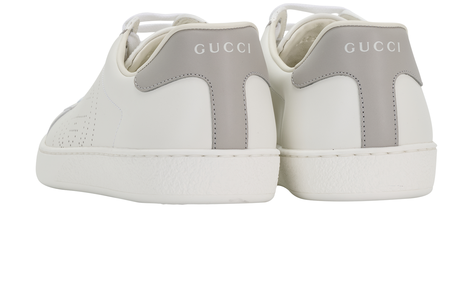 Gucci Ace Interlocking G Sneakers, &pound;295, Shoes, Grey/White, Leather, Back view