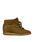 Isabel Marant Bobby Suede Wedge Sneakers, front view