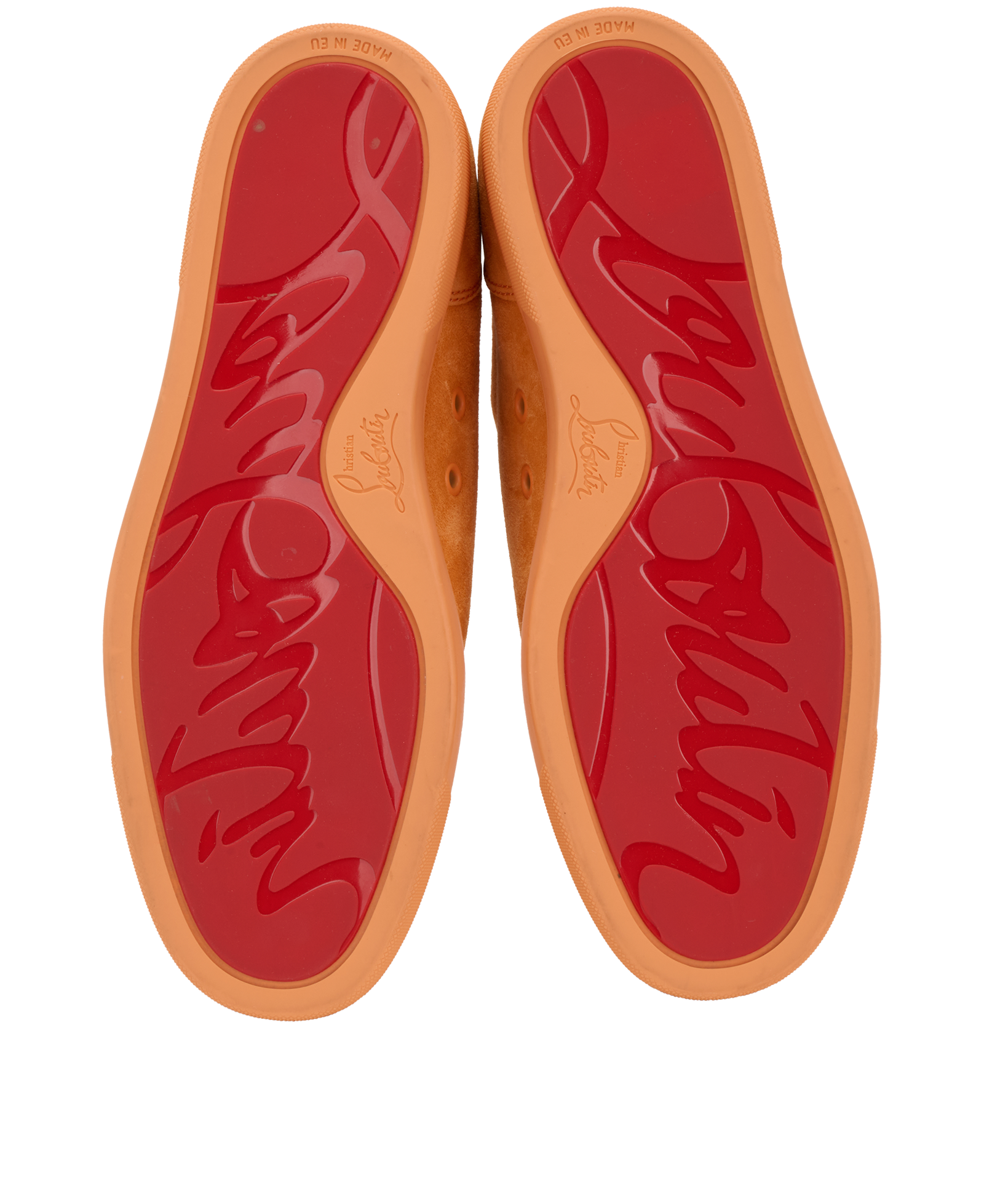 Christian Louboutin Junior Low-Top, &pound;295, Shoes, Orange, Suede, Top view