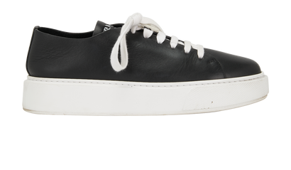 Prada Downtown Sneakers, &pound;190, Shoes, Black, Leather, Front view
