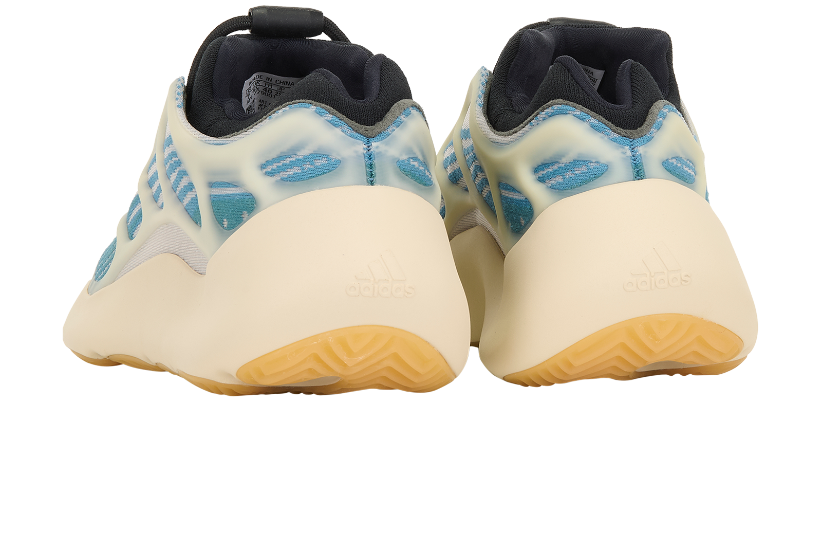 Adidas Yeezy 700 V3 Kyanite Trainers, &pound;70, Shoes, Black/Blue, Fabric, Back view