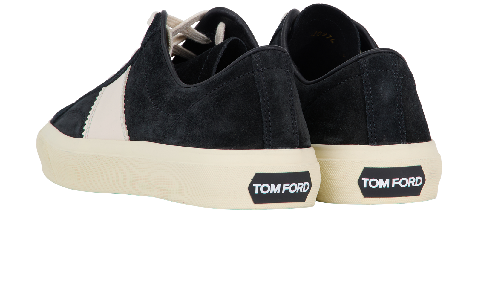 Tom Ford Cambridge Trainers, &pound;350, Shoes, Black/White, Suede, Back view