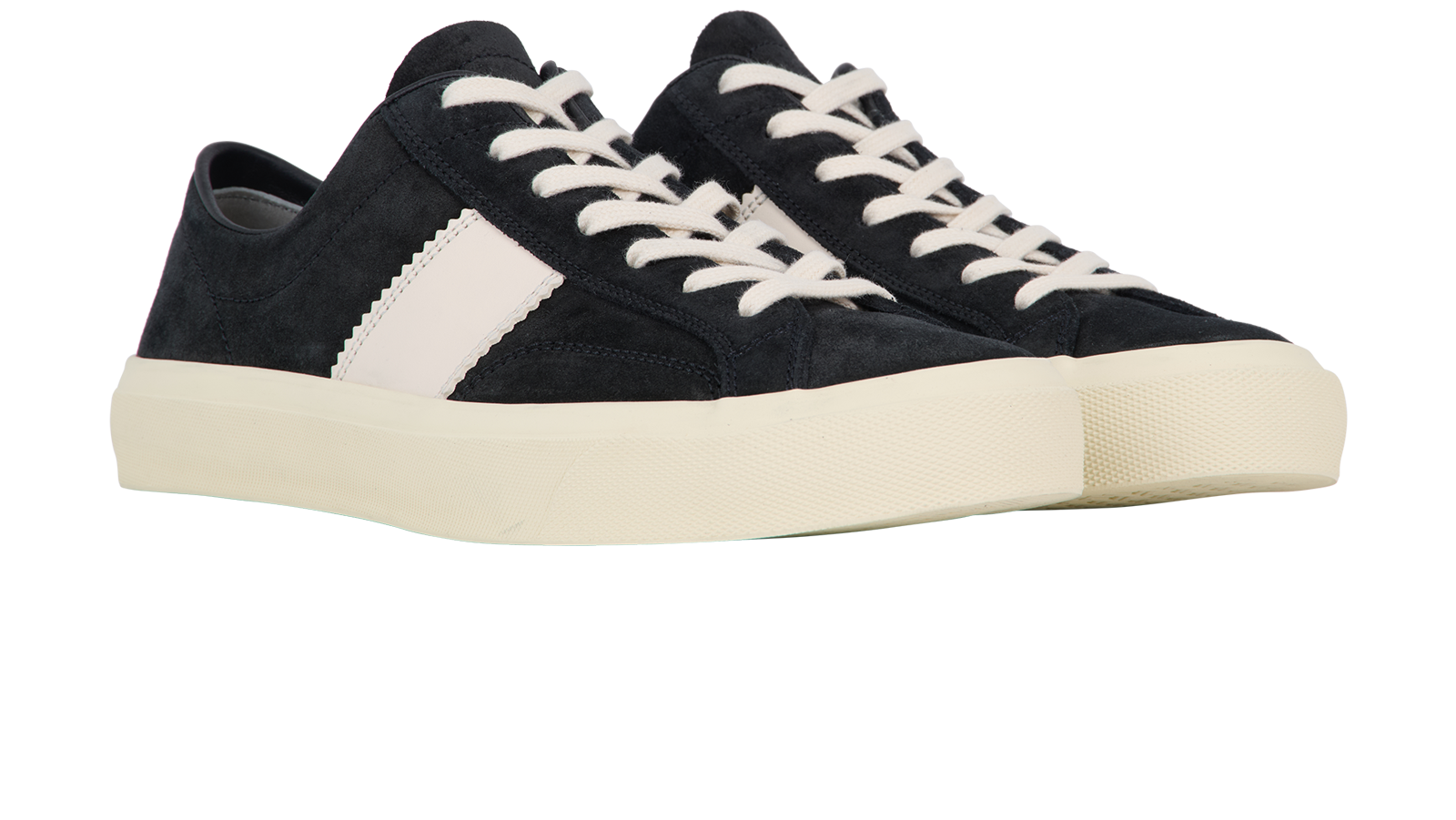 Tom Ford Cambridge Trainers, &pound;350, Shoes, Black/White, Suede, Side view