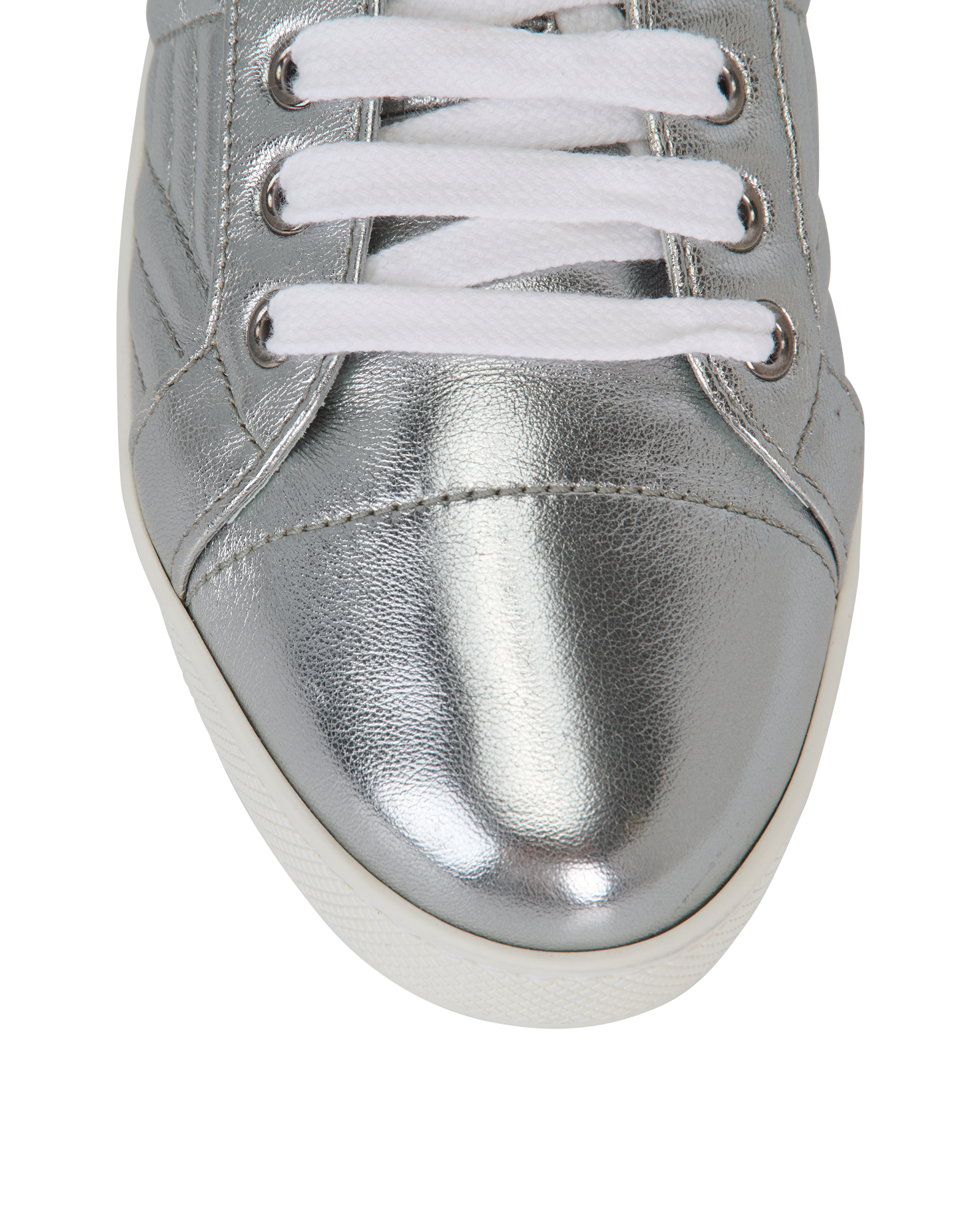Prada Diagramme Trainers, &pound;250, Shoes, Metallic/Silver, Leather, Other view