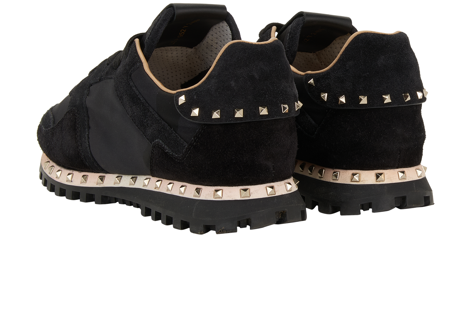 Valentino Studsole Camo Sneakers, &pound;175, Shoes, Black, Nylon/Suede, Back view