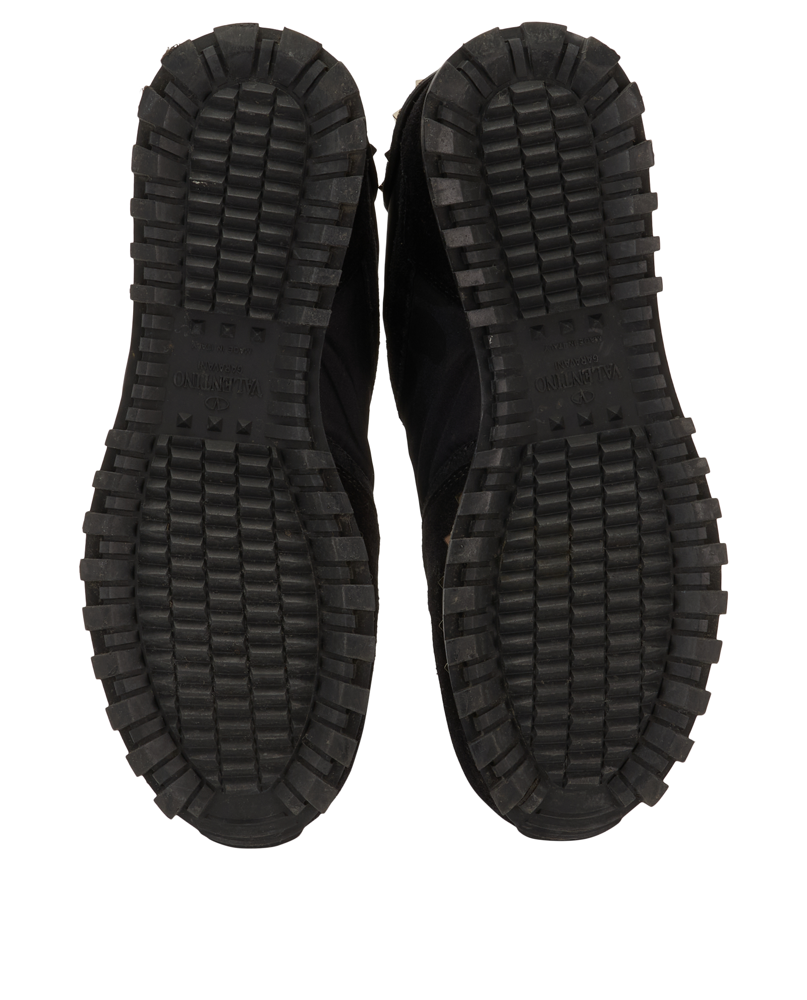 Valentino Studsole Camo Sneakers, &pound;175, Shoes, Black, Nylon/Suede, Top view