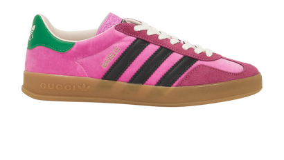 Gucci X Adidas Gazelle Trainers, &pound;350, Shoes, Pink, Velvet, Front view