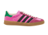 Gucci X Adidas Gazelle Trainers, &pound;350, Shoes, Pink, Velvet, Front view