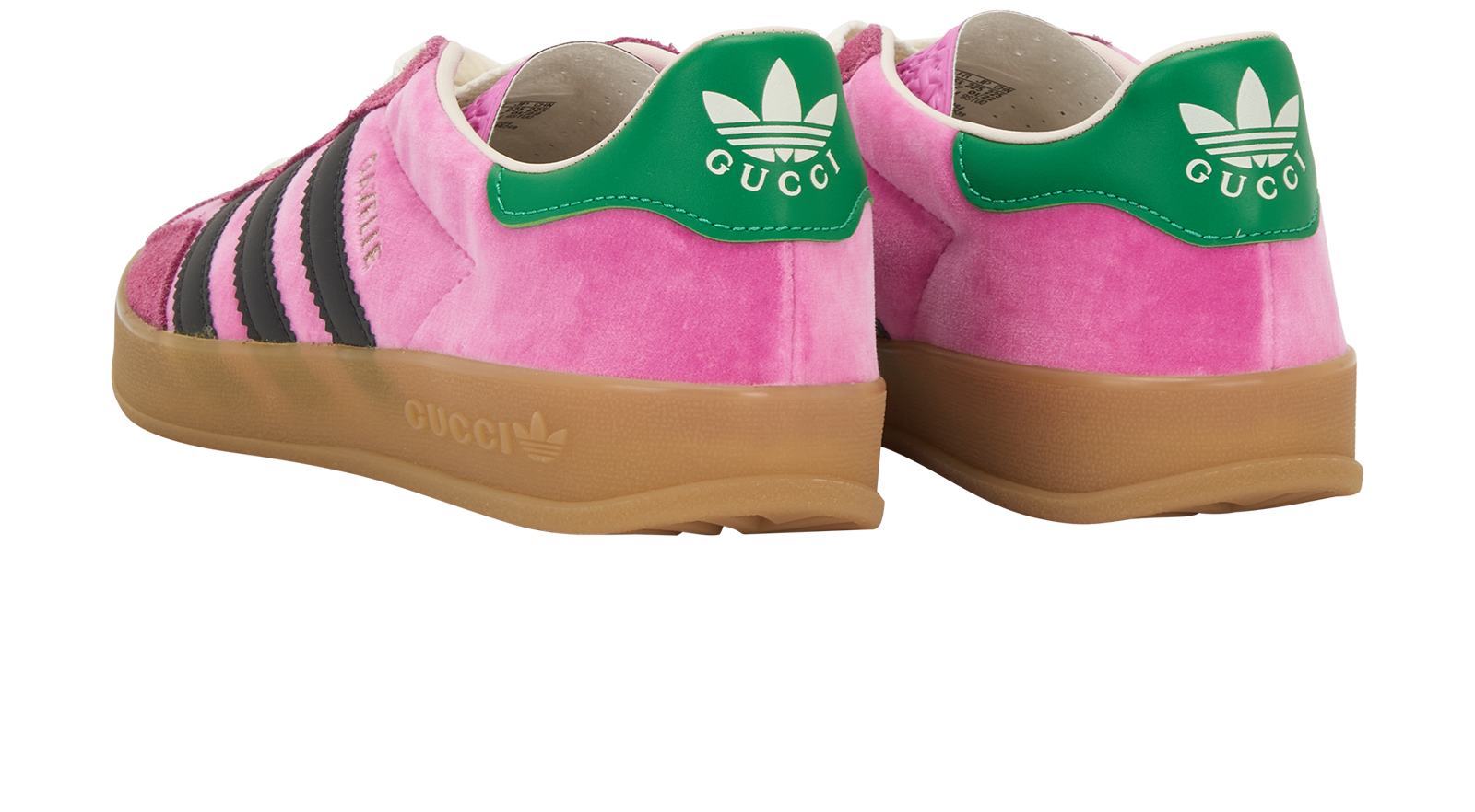 Gucci X Adidas Gazelle Trainers, &pound;350, Shoes, Pink, Velvet, Back view