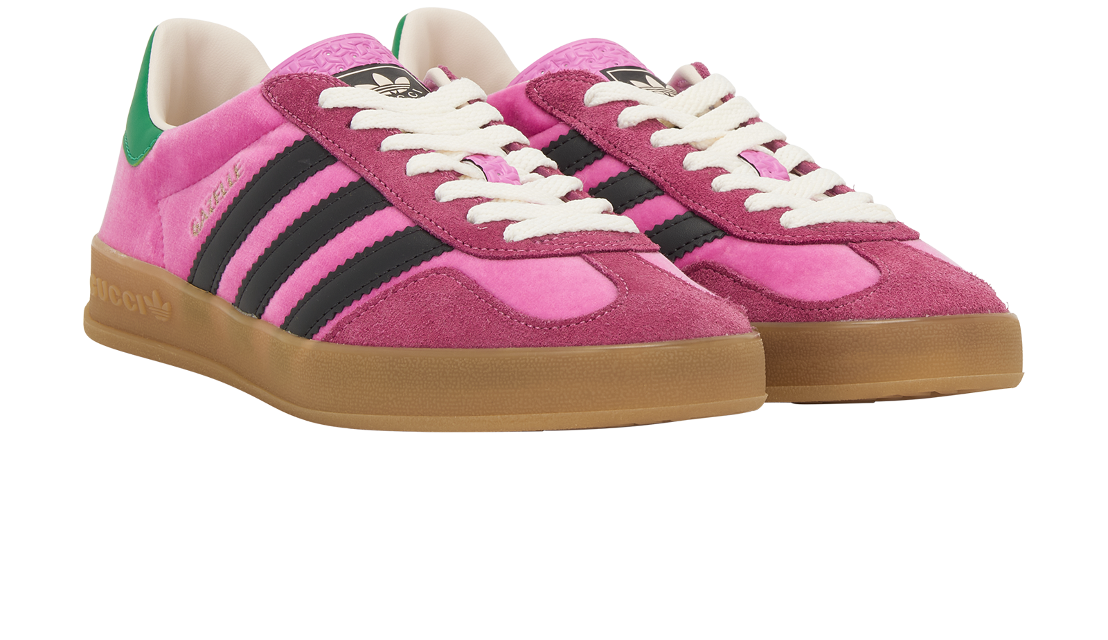 Gucci X Adidas Gazelle Trainers, &pound;350, Shoes, Pink, Velvet, Side view