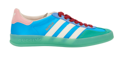 Gucci x Adidas Gazelle, Satin, Green/Blue, UK 4, B/DB, 3*