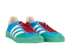 Gucci x Adidas Gazelle, &pound;350, Shoes, Blue/Green, Satin, Side view