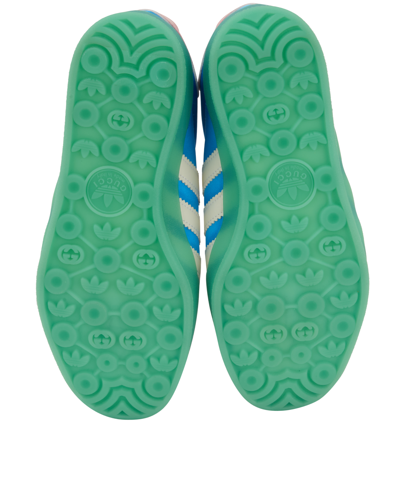 Gucci x Adidas Gazelle, &pound;350, Shoes, Blue/Green, Satin, Top view
