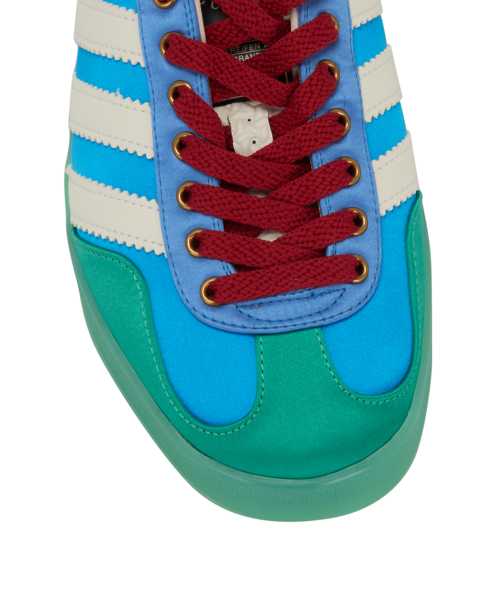Gucci x Adidas Gazelle, &pound;350, Shoes, Blue/Green, Satin, Other view