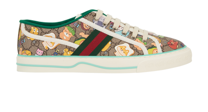Gucci x Pikarar Tennis 1977 Trainers, &pound;250, Shoes, Beige/Green, Canvas, Front view