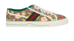 Gucci x Pikarar Tennis 1977 Trainers,Mens,Canvas,Beige/Multi,UK8, DB/B, 3*
