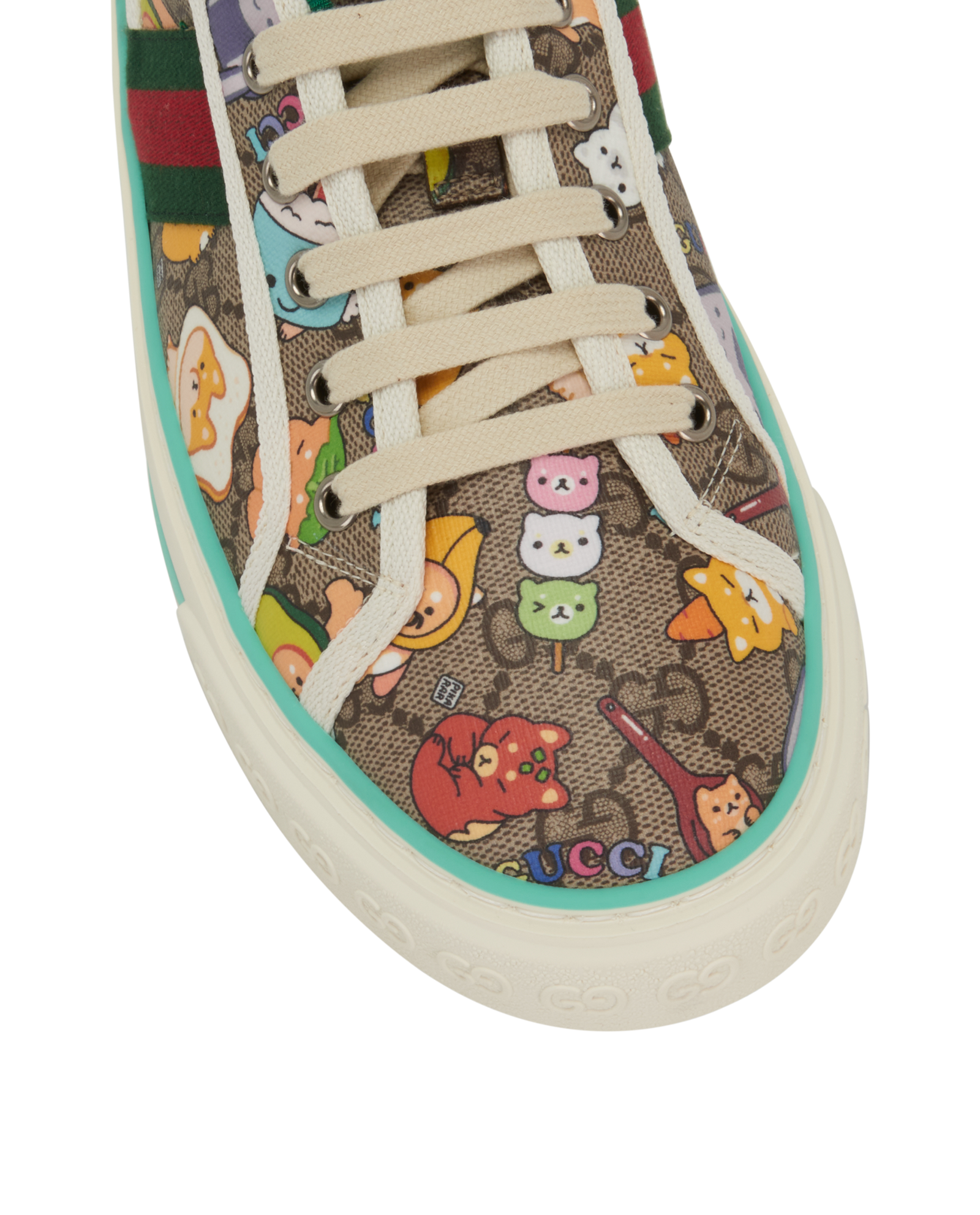 Gucci x Pikarar Tennis 1977 Trainers, &pound;250, Shoes, Beige/Green, Canvas, Other view