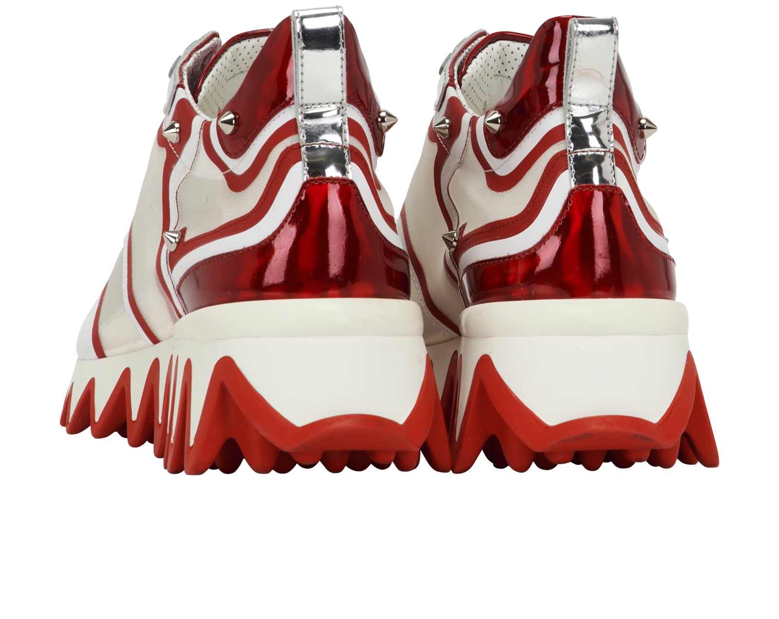 Louboutin Sharkina Trainers, &pound;395, Shoes, Red/White, Mesh, Back view