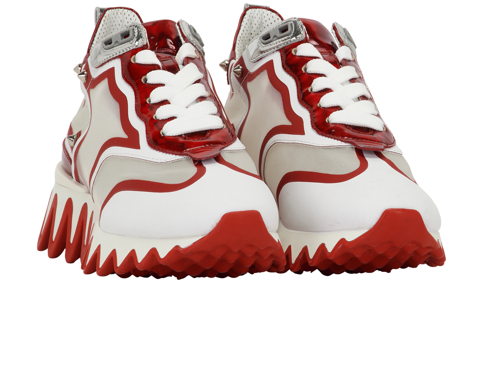Louboutin Sharkina Trainers, &pound;395, Shoes, Red/White, Mesh, Side view