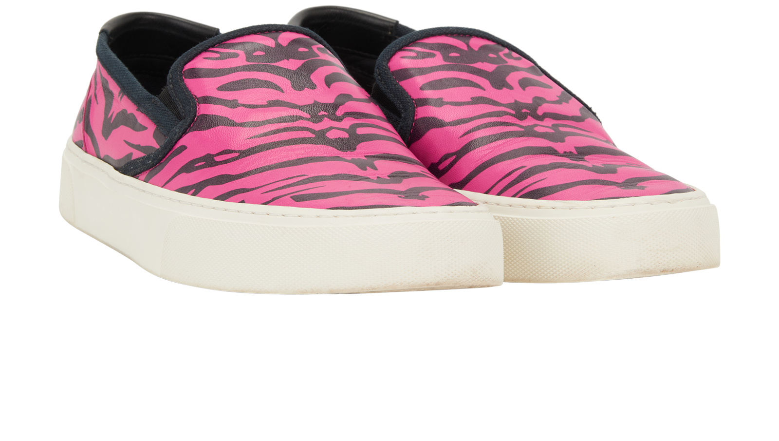 Saint Laurent Venice Slip On Trainers, &pound;220, Shoes, Black/Pink, Leather, Side view