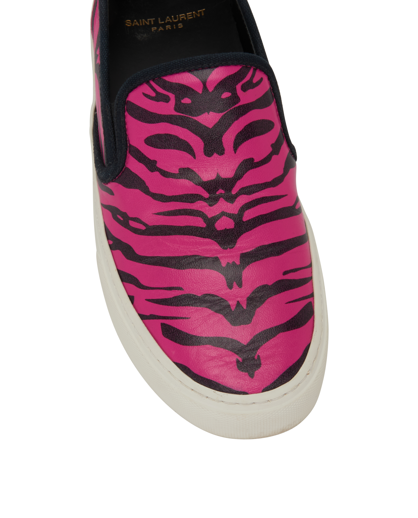 Saint Laurent Venice Slip On Trainers, &pound;220, Shoes, Black/Pink, Leather, Other view