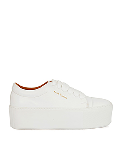 Acne Studios Drihanna Platform Leather Sneakers, Leather, White,2,D,DB, 5*