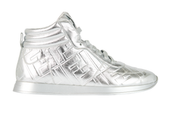 Fendi X Nicki Minaj High Top Trainers, Leather, Silver, UK5.5, DB/B, 3*