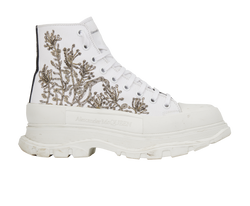 Alexander McQueen Tread Slick High Top Trainers- UK10, Canvas, White, 1*