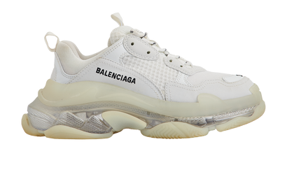 Balenciaga Triple S Clear Soles, £350, Shoes, White, Faux Leather, Front view