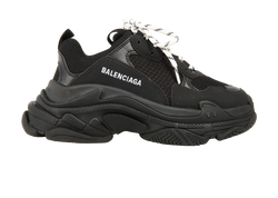 Balenciaga Triple S, Mesh/Leather, Black, MIC, Sz 4, 2*