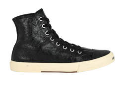 Balenciaga Paris High Top Trainers, Mens, Leather, Black, UK 8, B/DB, 3*