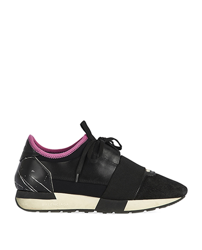 Balenciaga Black Road Runner Trainers, front view
