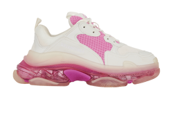 Balenciaga Triple S Clear Sole Trainers, FauxLeather, White/Pink, UK6, 3*