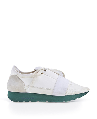 Balenciaga Race Runner White Sneakers, front view