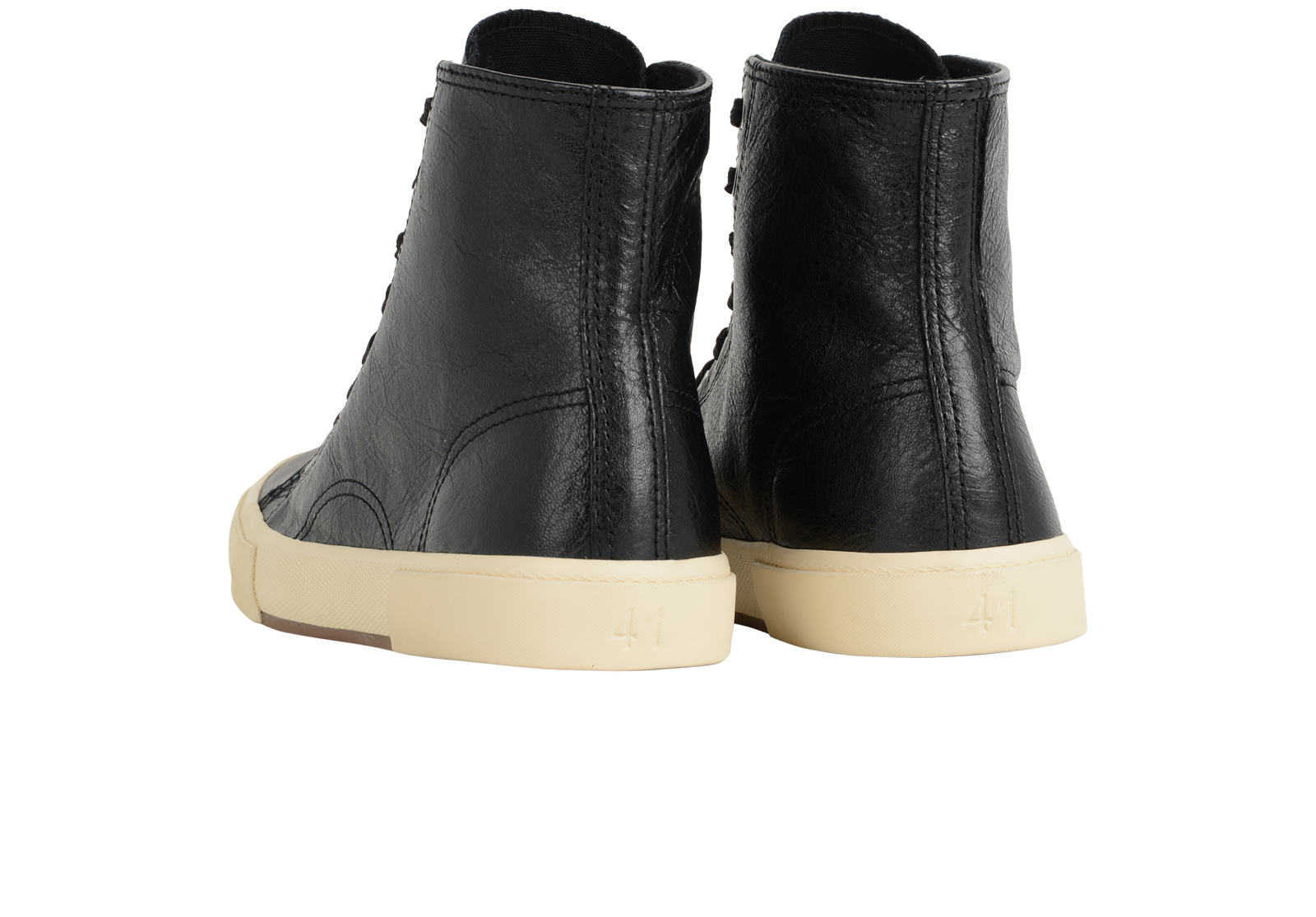 Balenciaga Paris High Top Trainers, &pound;220, Shoes, Black, Leather, Back view