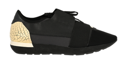 Balenciaga Race Runner Croc Embossed Trainers, Fabric, Black, UK8, 2*