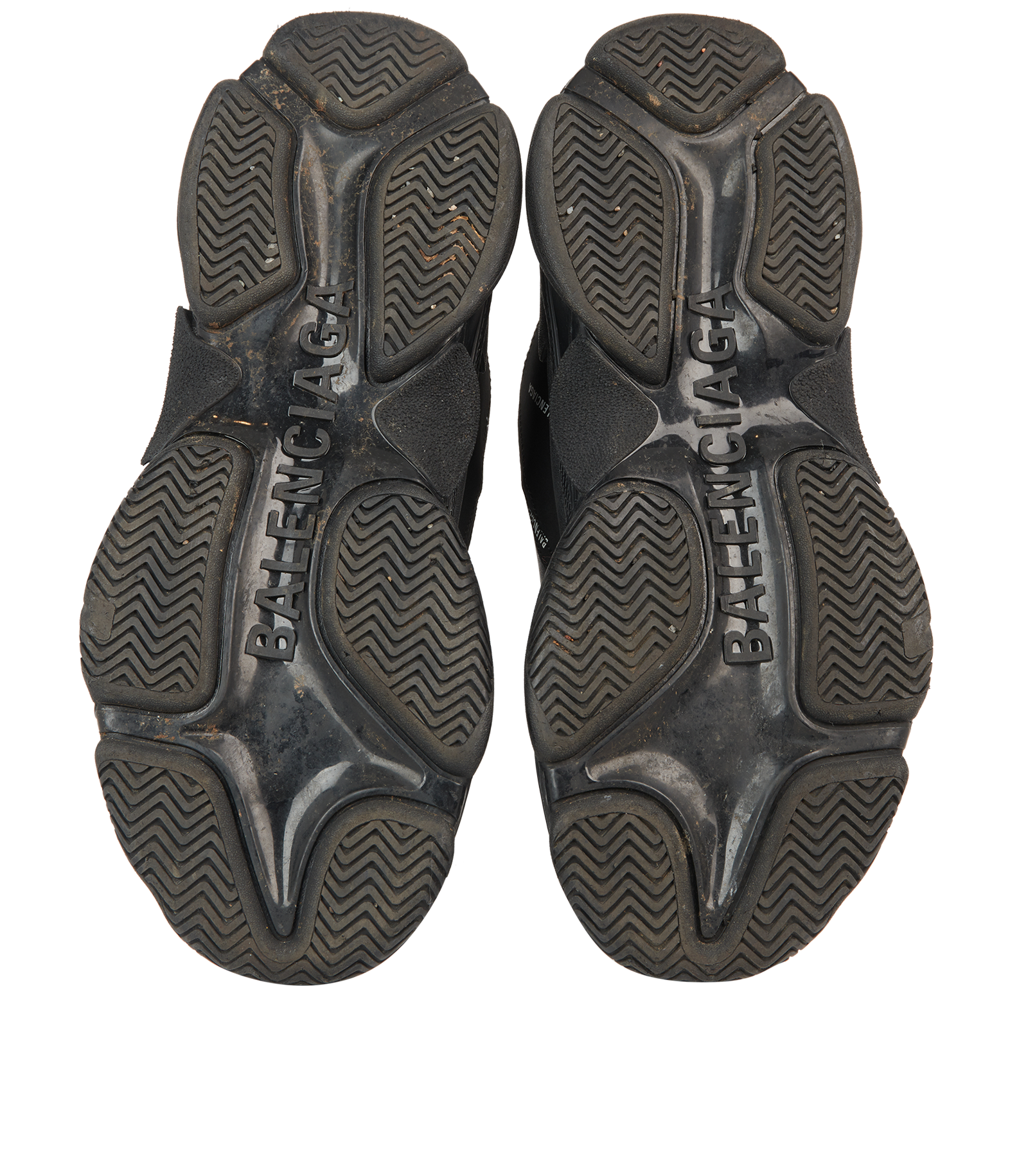 Balenciaga Triple S Logo Trainers, &pound;290, Shoes, Black, Faux Leather, Top view