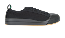 Bottega Veneta Vulcan Sneakers, Men, Canvas, Black, UK7, B/DB, 3*
