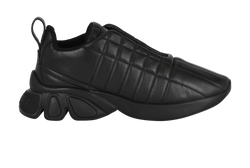 Burberry Burton Quilted Sneakers, Leather, Black, UK6, B/DB, 3*